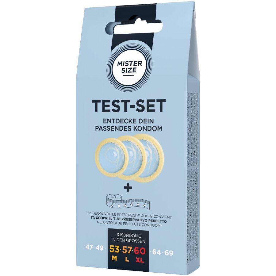 Mister Size - Test Set 3 Different Sized Condoms + Measuring