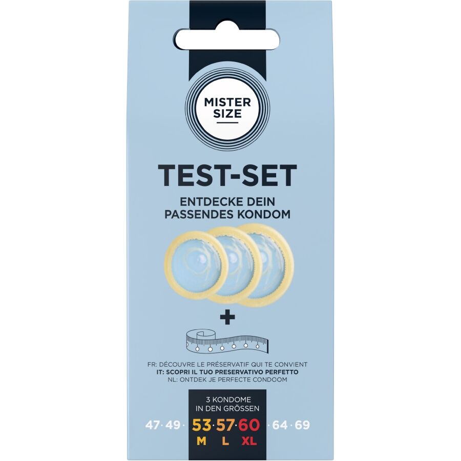 Mister Size - Test Set 3 Different Sized Condoms + Measuring