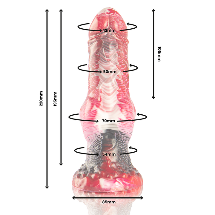 Helios Dildo With Testicles Heat And Ecstasy — Multicolor silicone