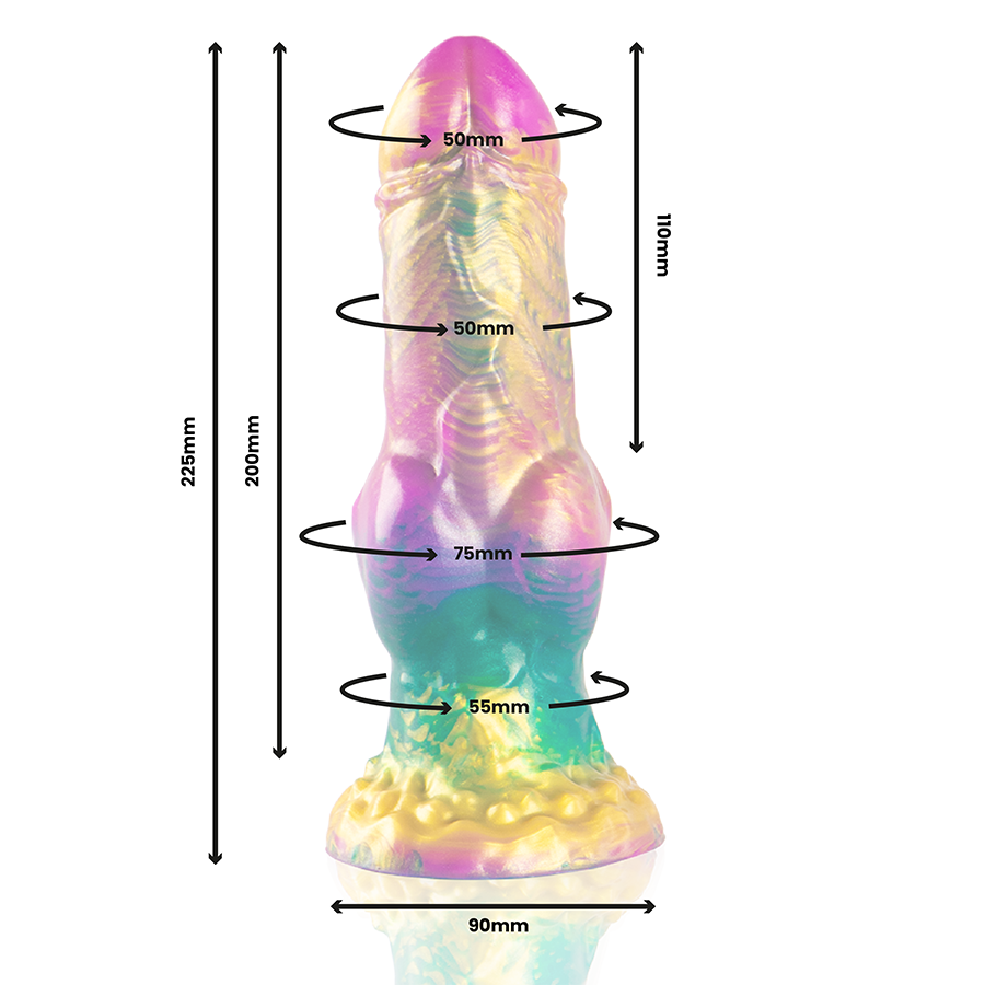 Iris Dildo With Rainbow Testicles Of Pleasure — Multicolor silicone