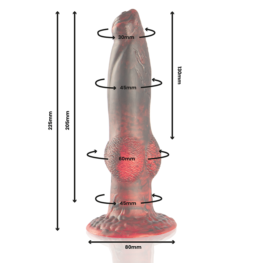 Epic - Prometheus Dildo Titan In Flames Rechargeable Remote — Red