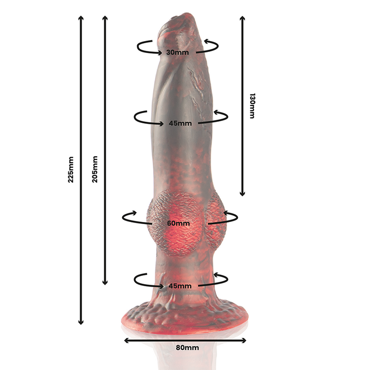 Epic - Prometheus Dildo Titan In Flames Rechargeable Remote — Red