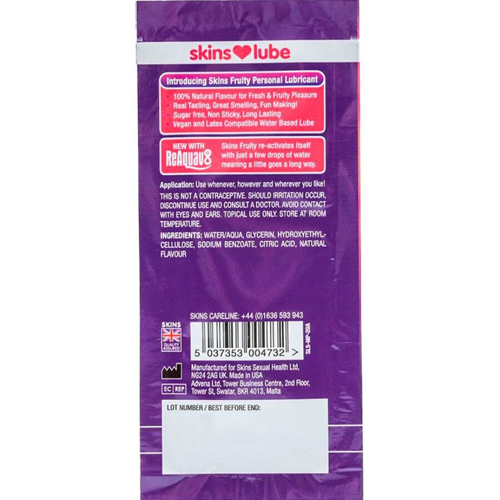 SKINS - FRUITY WATER-BASED LUBRICANT MANGO &amp; PASSION FRUIT SINGLE-DOSE 5 ML