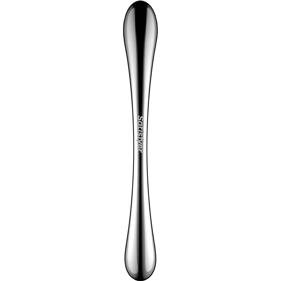 Satisfyer Cosmic Crest 1 Stainless Steel Double-Ended Dildo — Silver Metal