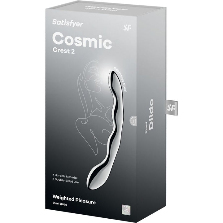 Satisfyer Cosmic Crest 2 Stainless Steel Double-Ended Dildo — Silver Metal