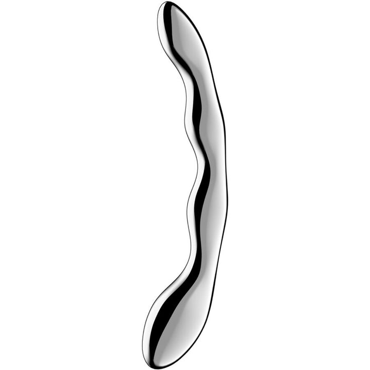 Satisfyer Cosmic Crest 2 Stainless Steel Double-Ended Dildo — Silver Metal