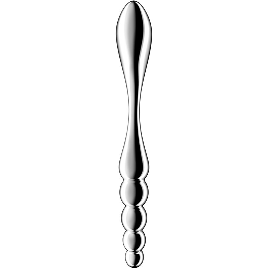 Satisfyer Star Force 1 Stainless Steel Double-Ended Dildo — Silver Metal