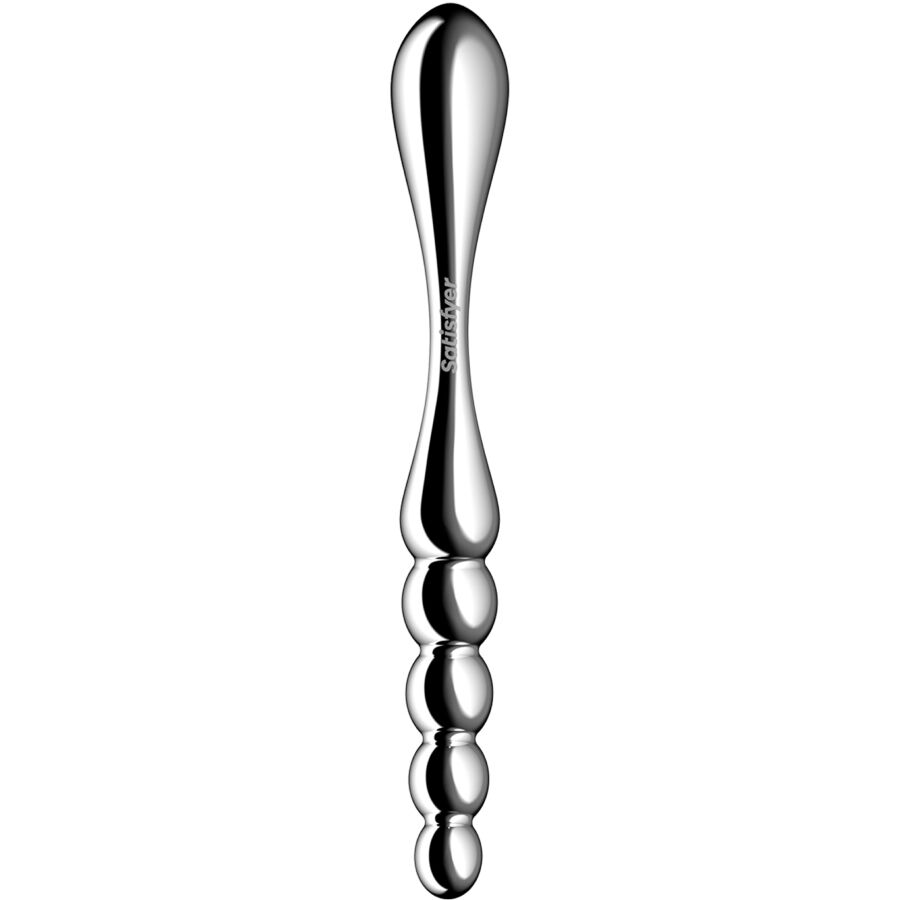 Satisfyer Star Force 1 Stainless Steel Double-Ended Dildo — Silver Metal