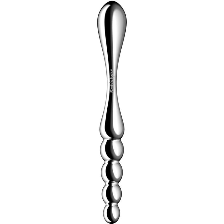 Satisfyer Star Force 1 Stainless Steel Double-Ended Dildo — Silver Metal