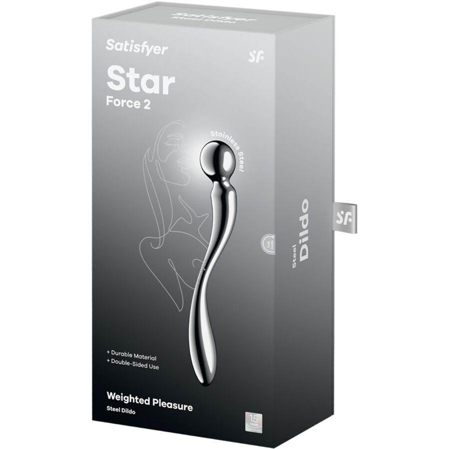 Satisfyer Star Force 2 Stainless Steel Double-Ended Dildo — Silver Metal