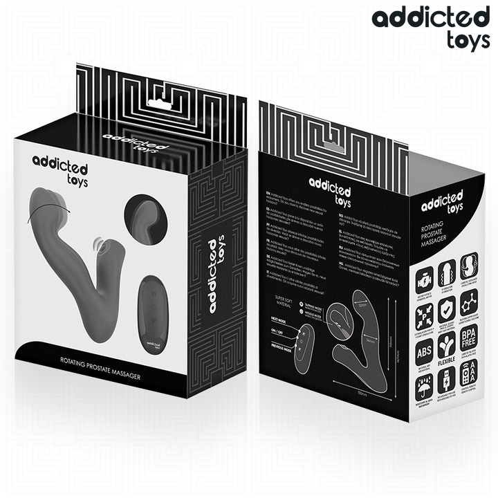 Addicted Toys Oscillating Prostate Massager With Pulsation — Black · Silicone