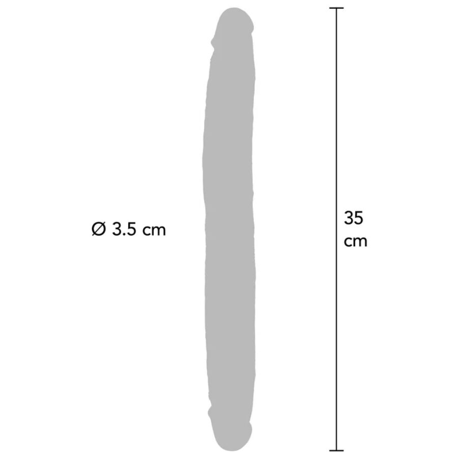 Get Real - Double-Ended Silicone Dildo Caramel 35 CM — Skin Silicone