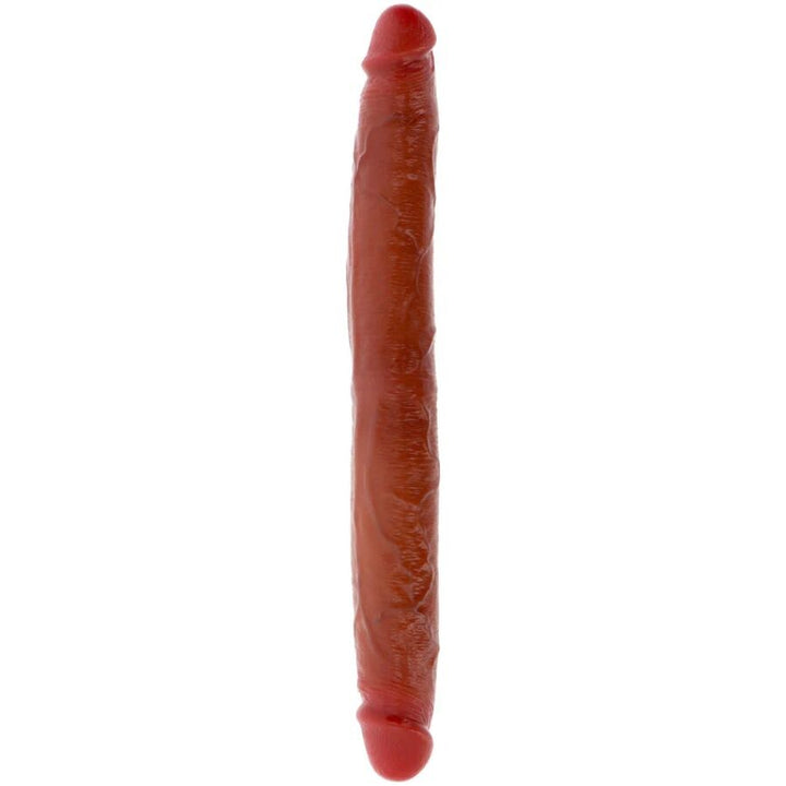 Get Real - Double-Ended Silicone Dildo Caramel 35 CM — Skin Silicone