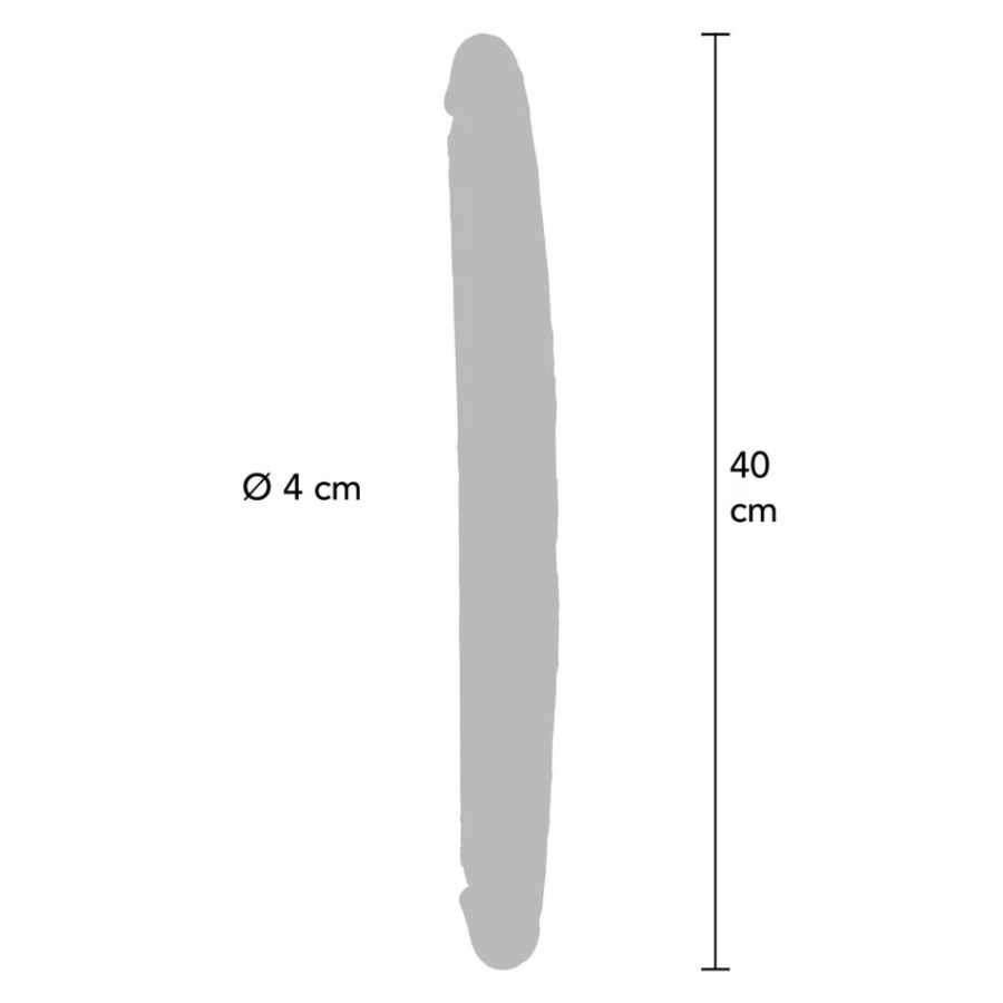Get Real - Double-Ended Silicone Dildo Caramel 40 CM — Skin Silicone