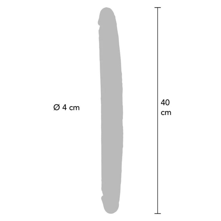 Get Real - Double-Ended Silicone Dildo Caramel 40 CM — Skin Silicone