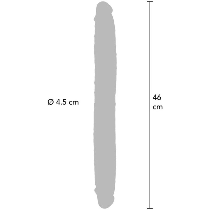 Get Real - Double-Ended Silicone Dildo Caramel 46 CM — Skin Silicone