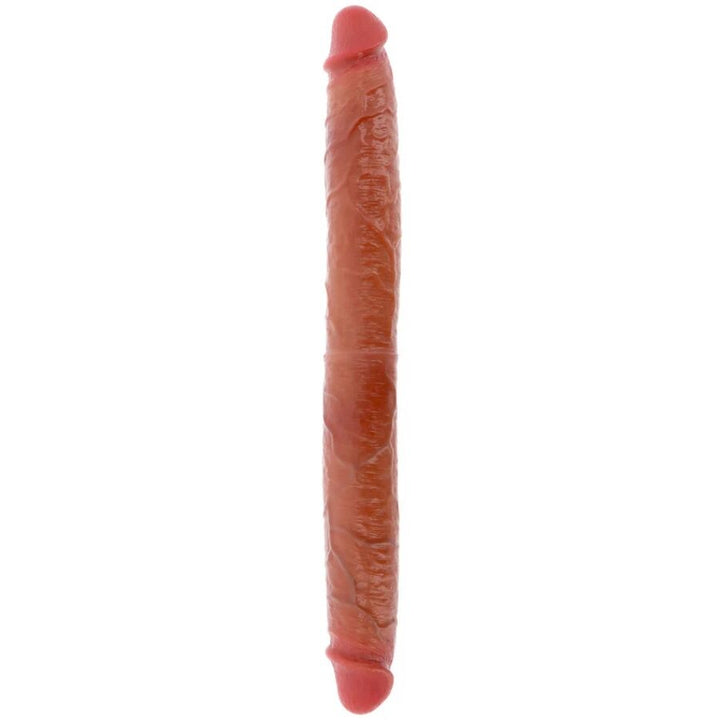 Get Real - Double-Ended Silicone Dildo Caramel 46 CM — Skin Silicone