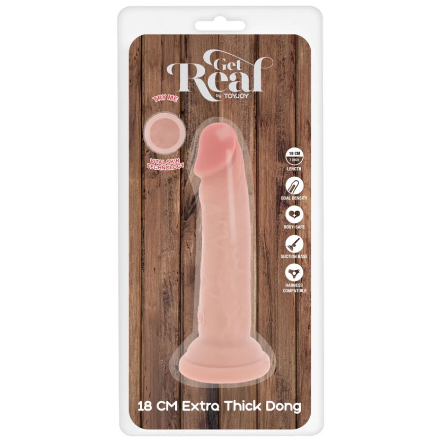 Get Real - Deluxe Thick Double-Density TPE Dong 18 CM — Skin TPE