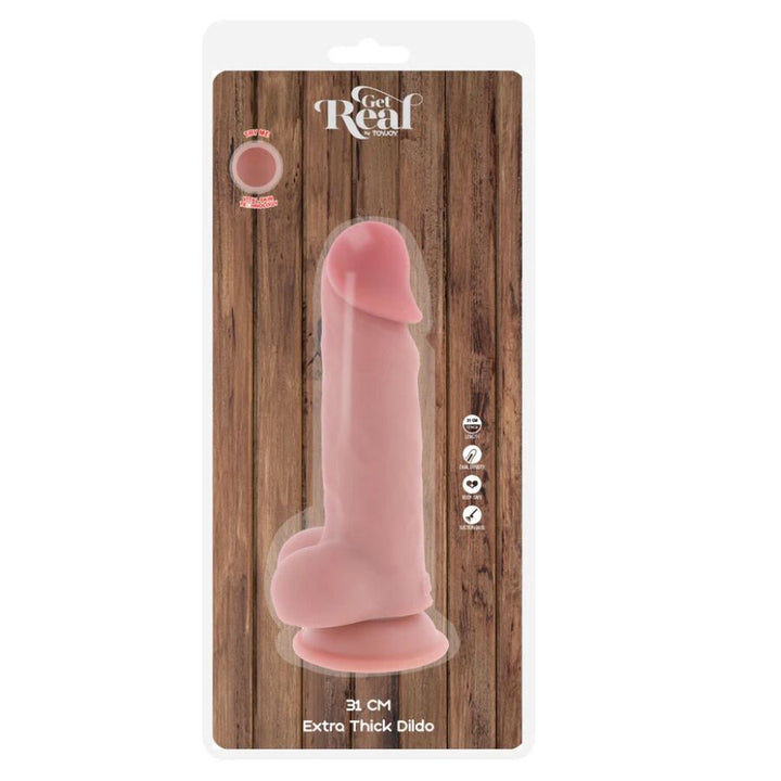 Get Real Deluxe Realistic Penis With Testicles Extra Thick — Skin, TPE