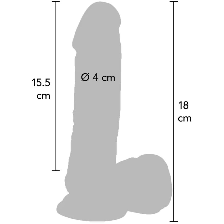 Get Real Dildo 18 CM With Balls Vibrator Skin — Skin PVC