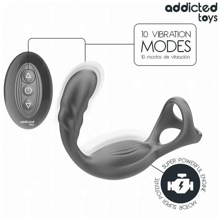 Addicted Toys - Dual Prostatic Cock Ring Remote Control