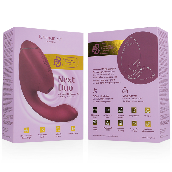 WOMANIZER - DUO NEXT DUAL CLITORAL &amp; G-SPOT STIMULATOR DUSKY PINK