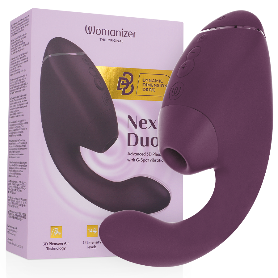 WOMANIZER - DUO NEXT DUAL CLITORAL &amp; G-SPOT STIMULATOR DARK PURPLE