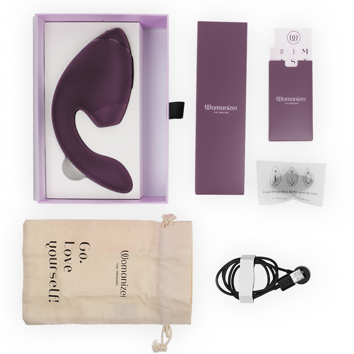 WOMANIZER - DUO NEXT DUAL CLITORAL &amp; G-SPOT STIMULATOR DARK PURPLE
