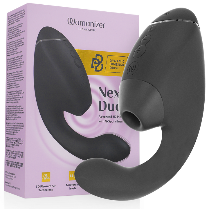 WOMANIZER - DUO NEXT DUAL CLITORAL &amp; G-SPOT STIMULATOR BLACK