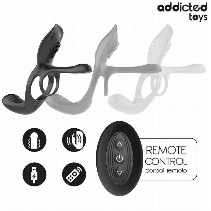 ADDICTED TOYS - DOUBLE PENIS RING WITH CLITORAL STIMULATOR