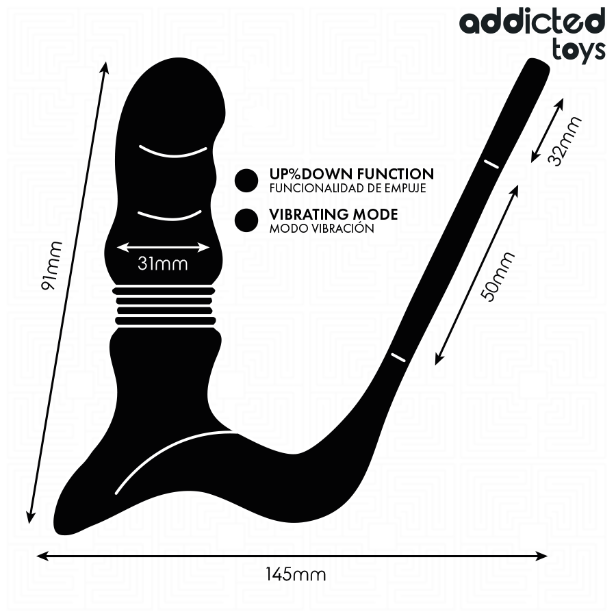 Addicted Toys UP&amp;DOWN Prostatic Ring — Black · Silicone