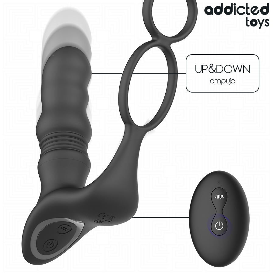 Addicted Toys UP&amp;DOWN Prostatic Ring — Black · Silicone