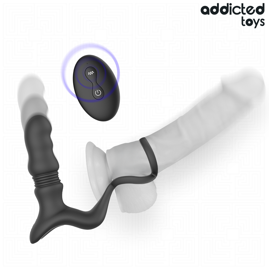Addicted Toys UP&amp;DOWN Prostatic Ring — Black · Silicone
