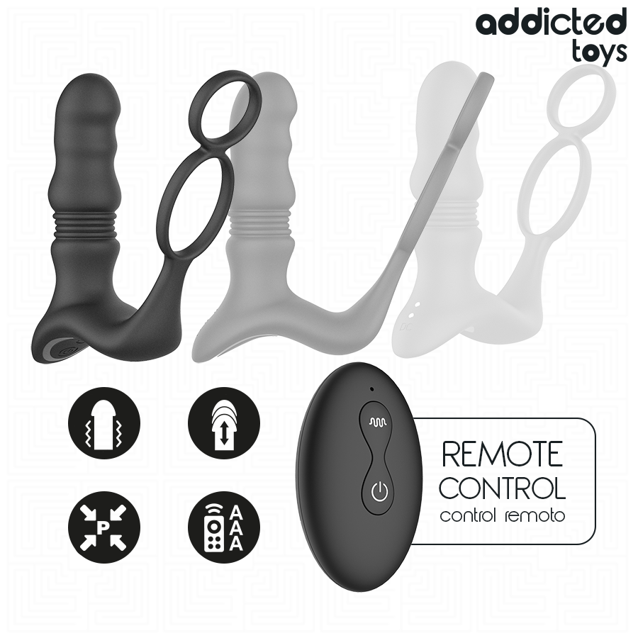 Addicted Toys UP&amp;DOWN Prostatic Ring — Black · Silicone