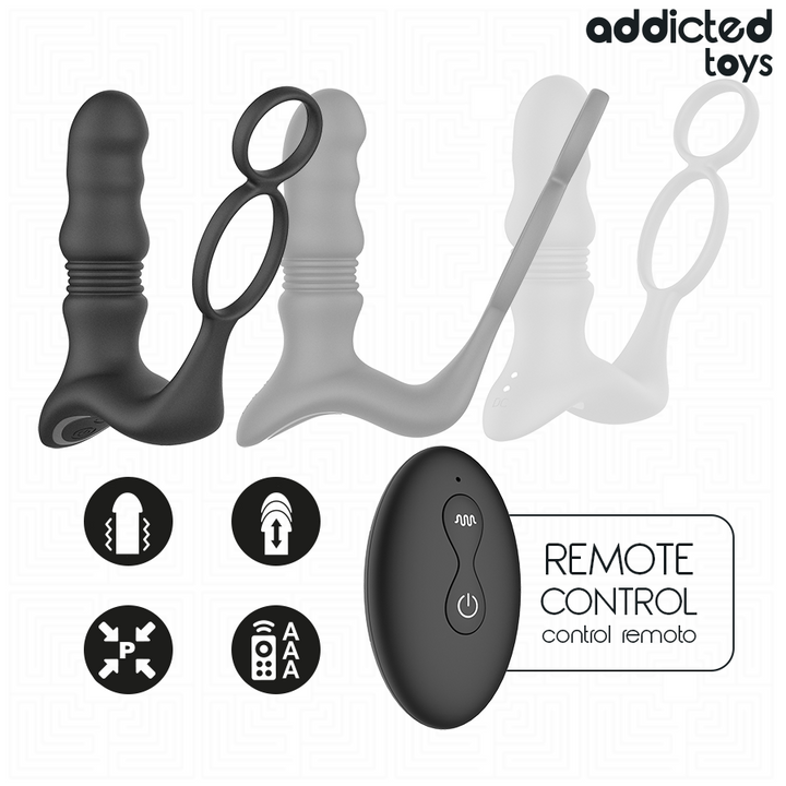 Addicted Toys UP&amp;DOWN Prostatic Ring — Black · Silicone