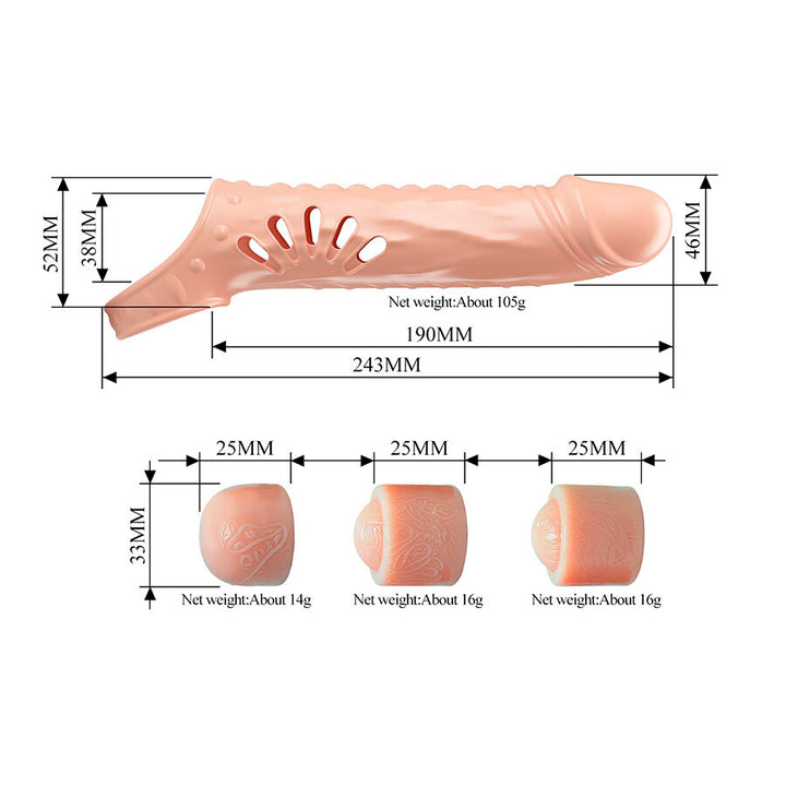 PRETTY LOVE - PENIS SLEEVE WITH EXTENDERS