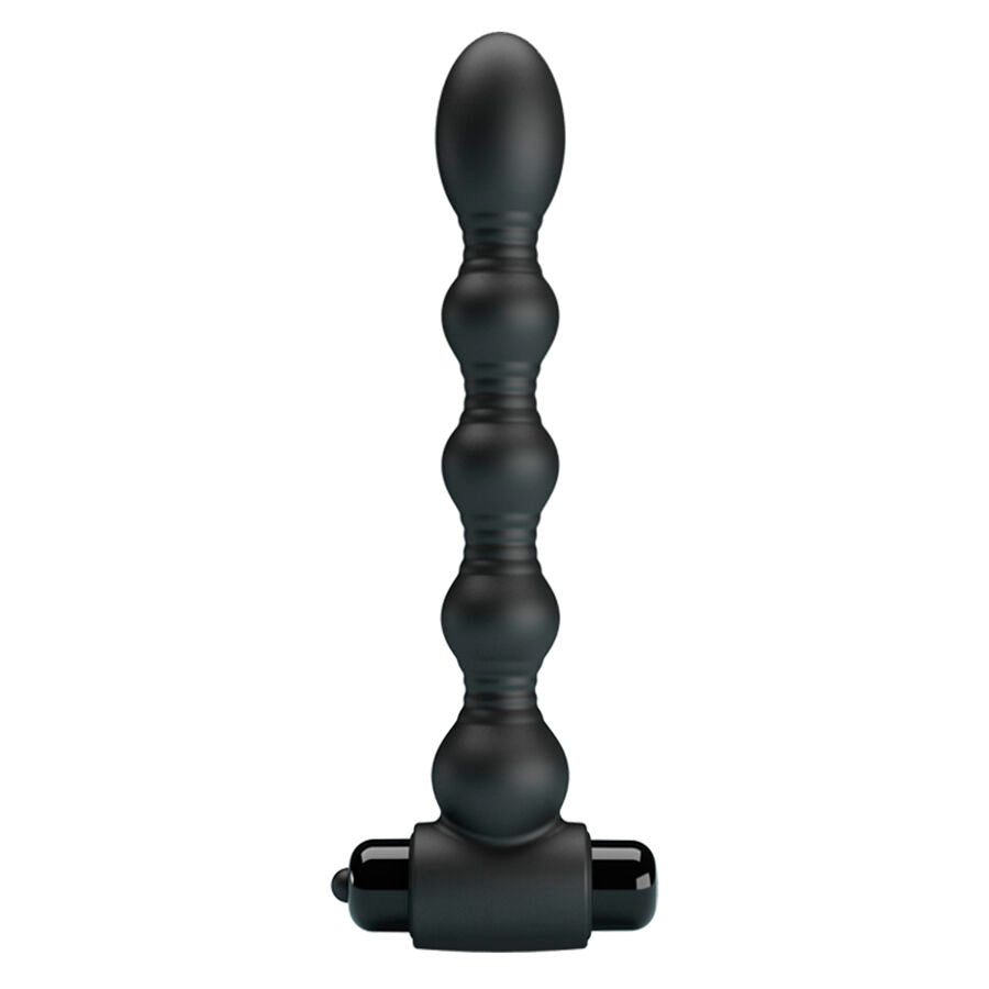 Mr Play Vibrating Anal Plug Massager — black silicone