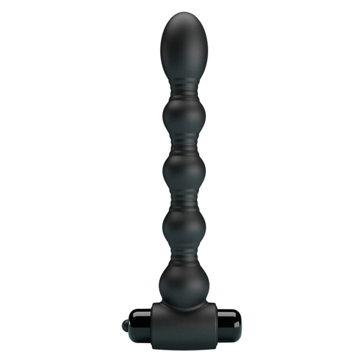 Mr Play Vibrating Anal Plug Massager — black silicone
