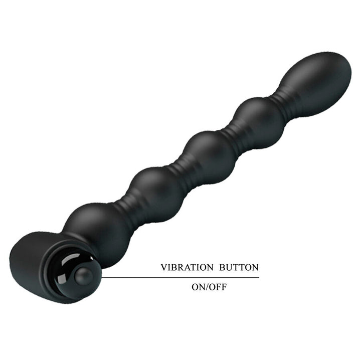 Mr Play Vibrating Anal Plug Massager — black silicone
