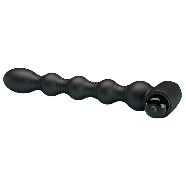 Mr Play Vibrating Anal Plug Massager — black silicone