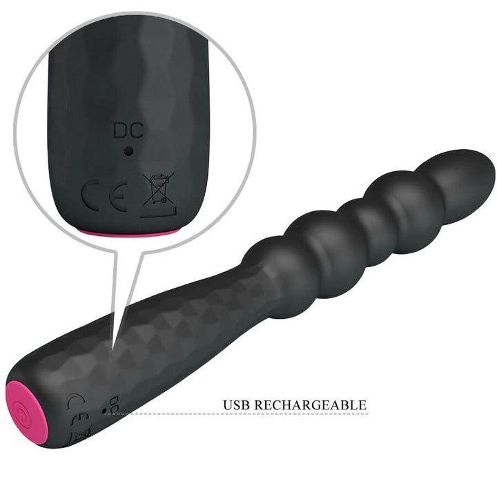 Mr Play Flexible Vibrating Anal Plug — black silicone
