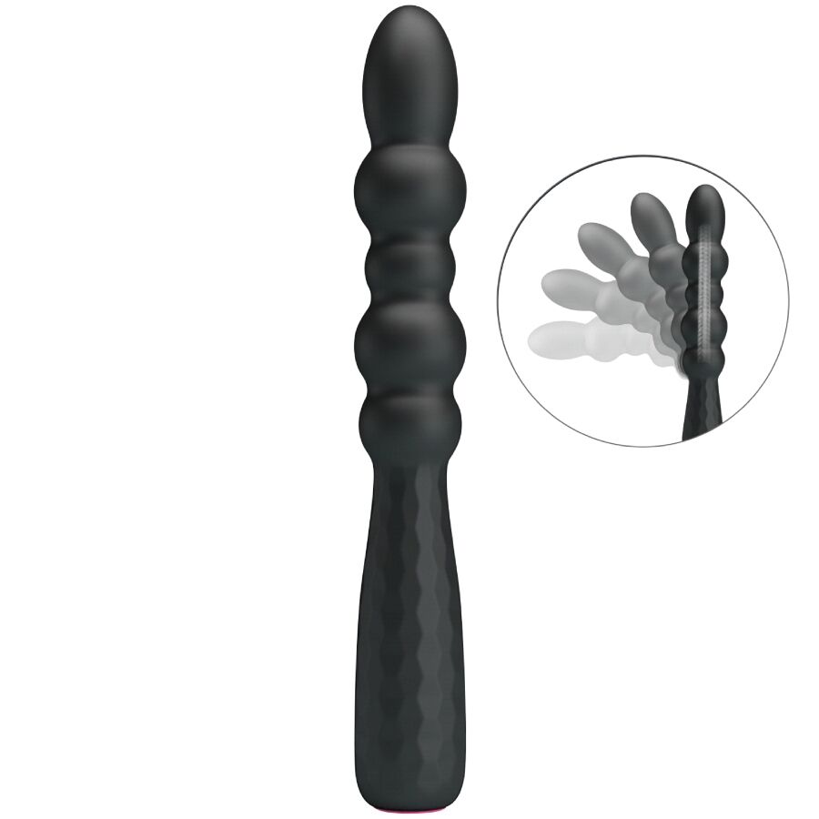 Mr Play Flexible Vibrating Anal Plug — black silicone