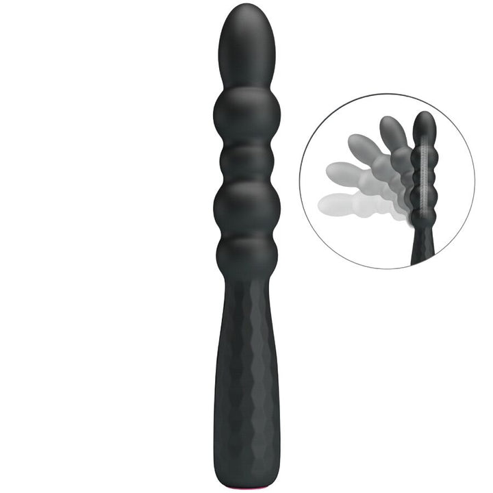 Mr Play Flexible Vibrating Anal Plug — black silicone
