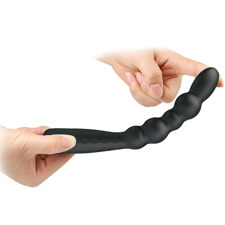 Mr Play Flexible Vibrating Anal Plug — black silicone