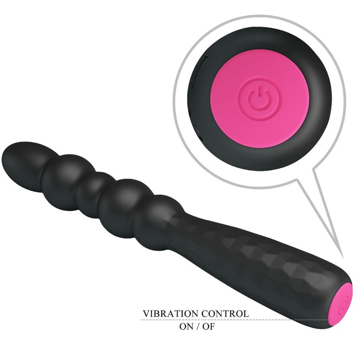 Mr Play Flexible Vibrating Anal Plug — black silicone