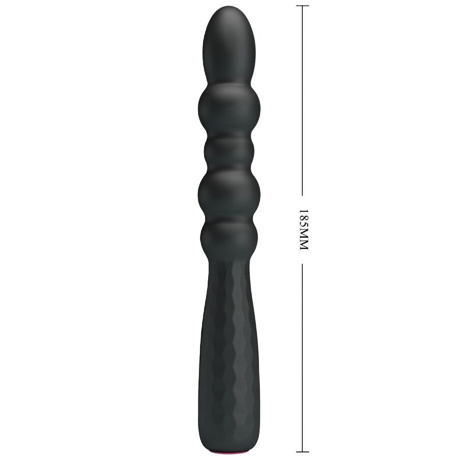 Mr Play Flexible Vibrating Anal Plug — black silicone