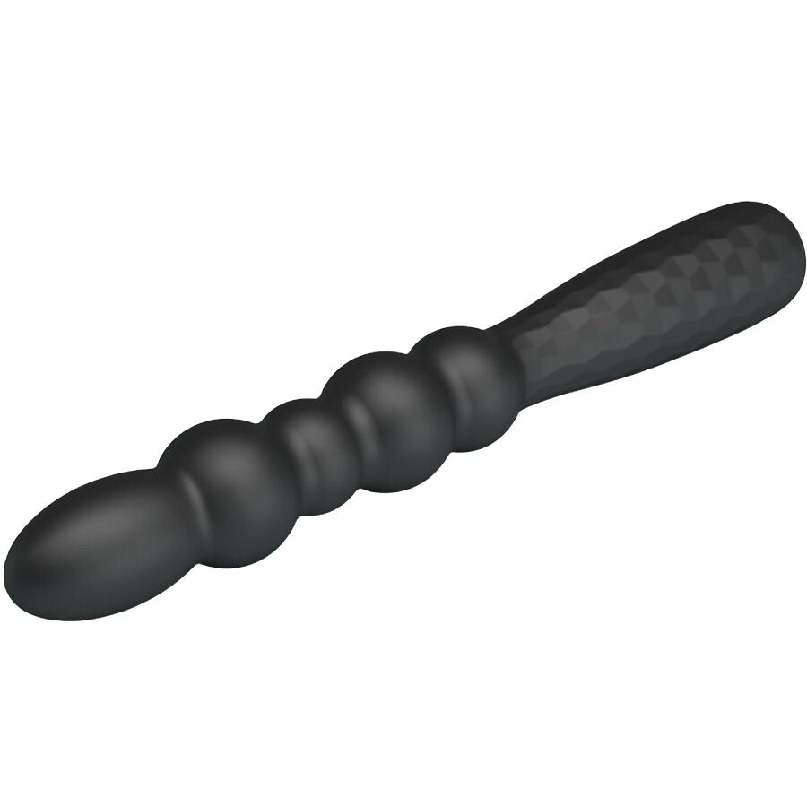 Mr Play Flexible Vibrating Anal Plug — black silicone