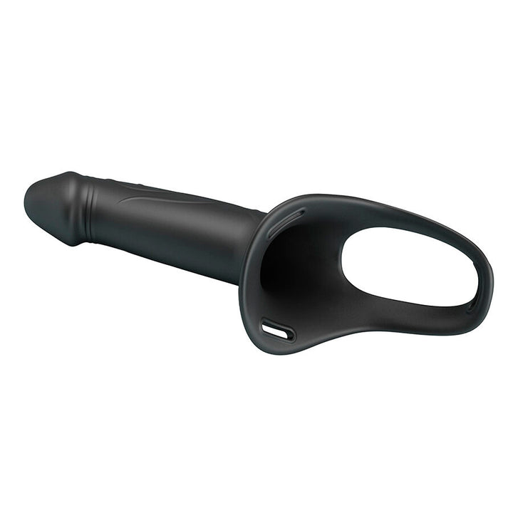 Pretty Love Landon - Black Vibrating Strap-On