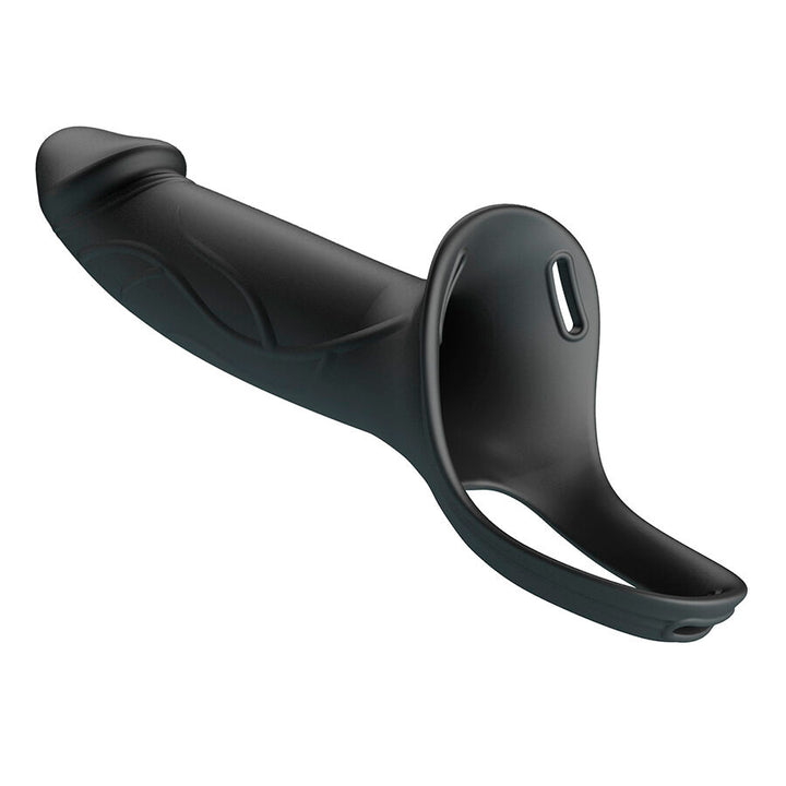Pretty Love Landon - Black Vibrating Strap-On