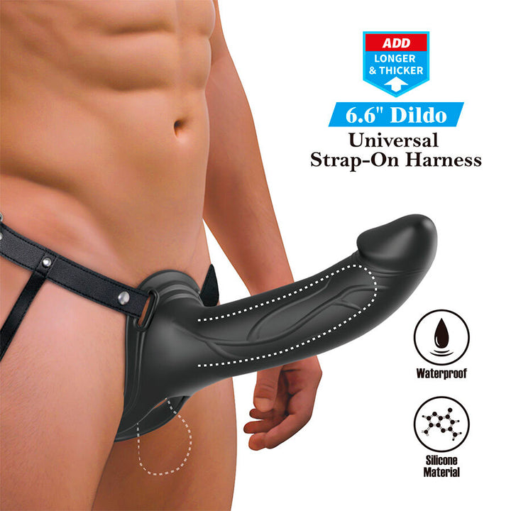 Pretty Love Landon - Black Vibrating Strap-On